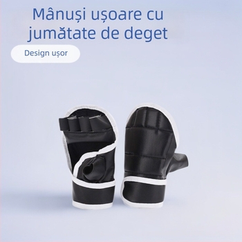 Mănuși MMA cu degete parțiale pentru adulți – Antrenament Taekwondo, Protecție încheietură, 46,5 g, lansare 2025