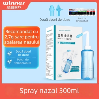 Irigator nazal robust, capacitate 300 ml, cu sare pentru irigare nazală de 2.7 g