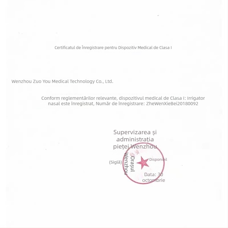 Irigator nazal robust, capacitate 300 ml, cu sare pentru irigare nazală de 2.7 g