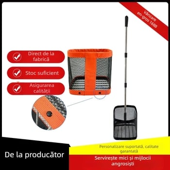 Recuperator de mingi pentru tenis de masă, portabil, plasă telescopică cu coș de colectare