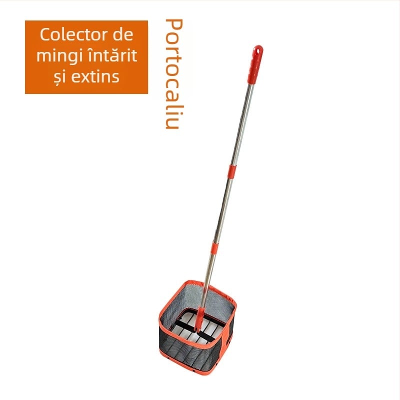 Recuperator de mingi pentru tenis de masă, portabil, plasă telescopică cu coș de colectare