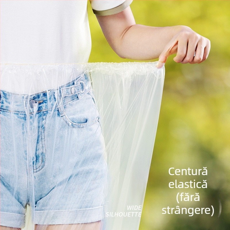 Poncho de unică folosință pentru drumeții, cu țesătură din plastic, pentru o singură persoană, potrivit pentru adulți și copii, ambalat în pungă