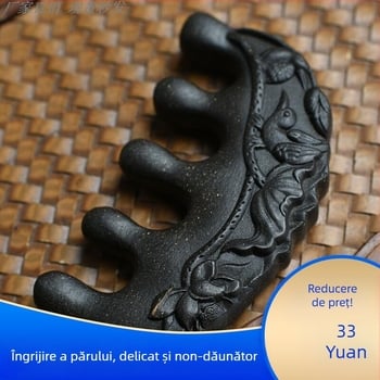 Pieptene din lemn pentru creșterea părului, masaj la scalp, parfumat, anti-cădere a părului, Polygonum multiflorum