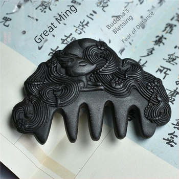 Pieptene din lemn pentru creșterea părului, masaj la scalp, parfumat, anti-cădere a părului, Polygonum multiflorum