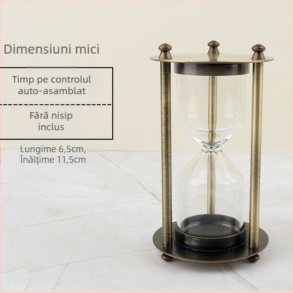 Ceas de clepsidră DIY cu nisip, placare metalică, stil minimalist modern