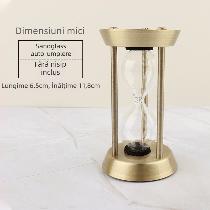 Ceas de clepsidră DIY cu nisip, placare metalică, stil minimalist modern