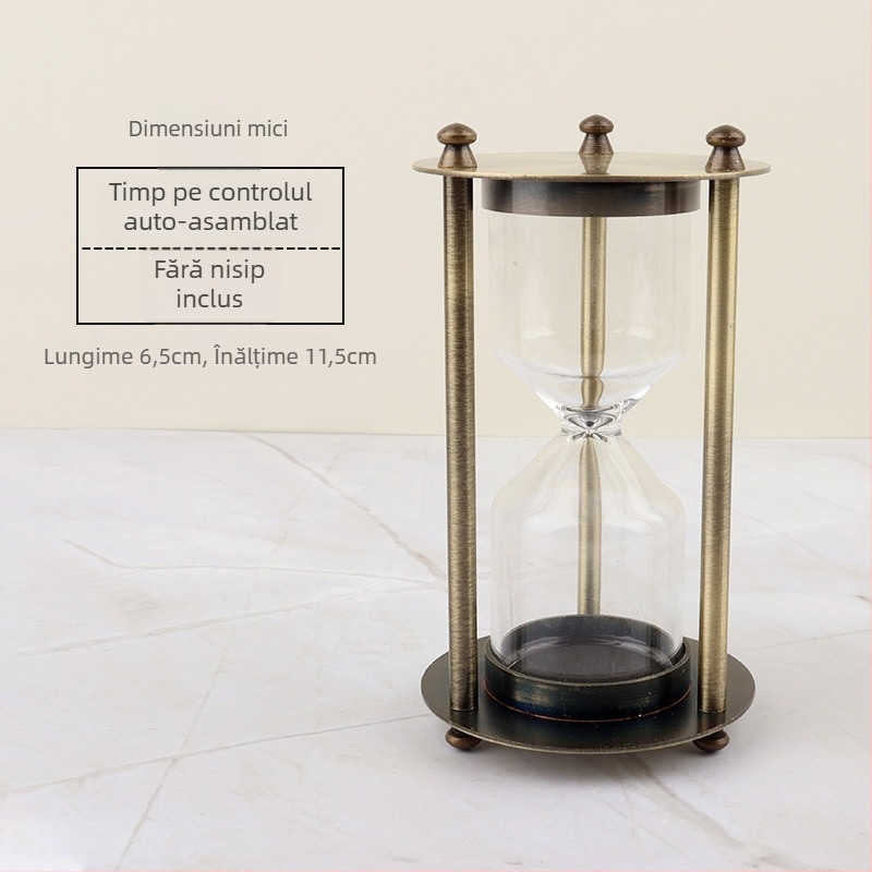 Ceas de clepsidră DIY cu nisip, placare metalică, stil minimalist modern