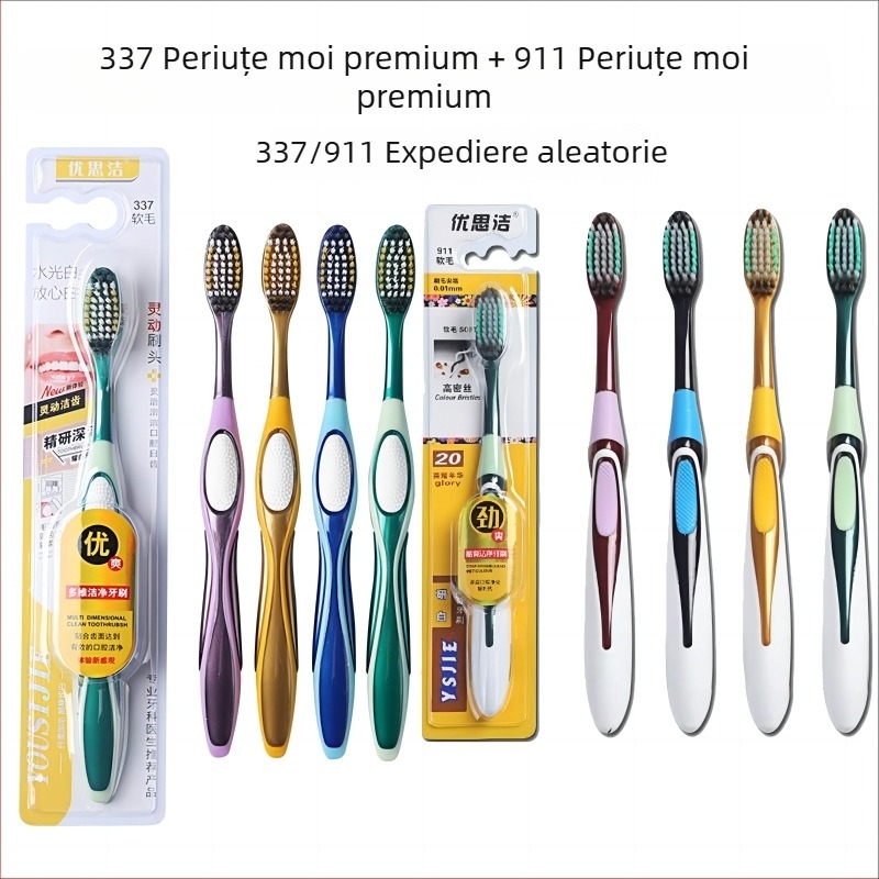Chaha Periuță de dinți cu cărbune de bambus pentru adulți - Model manual reutilizabil