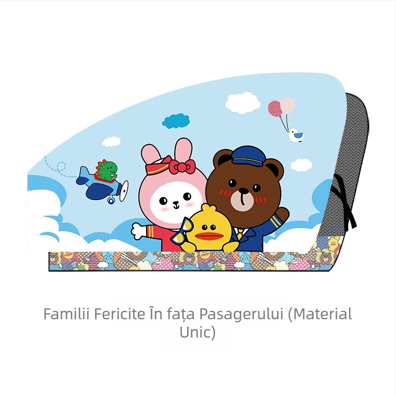 Perdea pentru geamul mașinii cu design desen animat – poliester, opac gros, tip suspensie, personalizabilă, compatibilitate generală