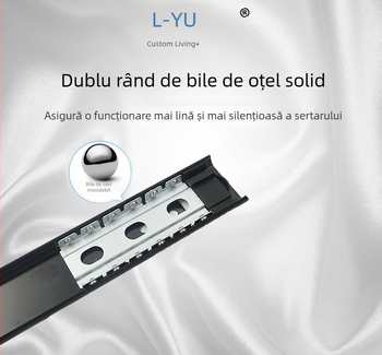 Șină glisantă cu două secțiuni pentru tastaturi și sertare, din oțel cu finisaj galvanizat, modelul 3512