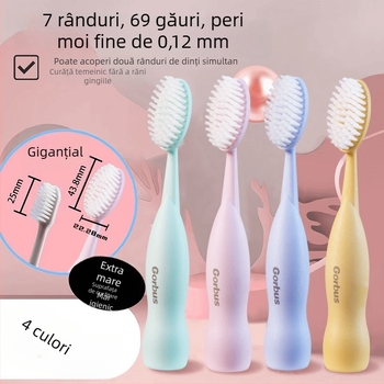 MY Periuță de dinți cu cap mare, peri ultra-fin moi, Material: PP + amidon de porumb, pentru igiena orală, Durata de valabilitate 36 de luni