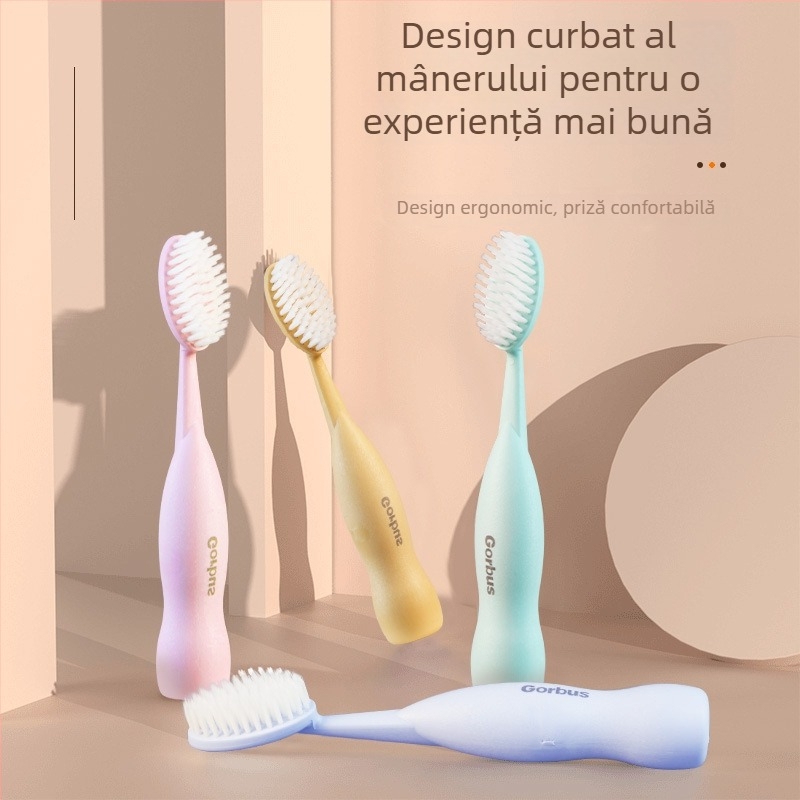 MY Periuță de dinți cu cap mare, peri ultra-fin moi, Material: PP + amidon de porumb, pentru igiena orală, Durata de valabilitate 36 de luni