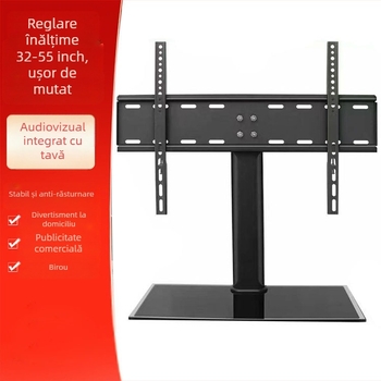 Suport de montare TV pentru televizoare smart, oțel laminat la rece, greutate 10 kg, model 65