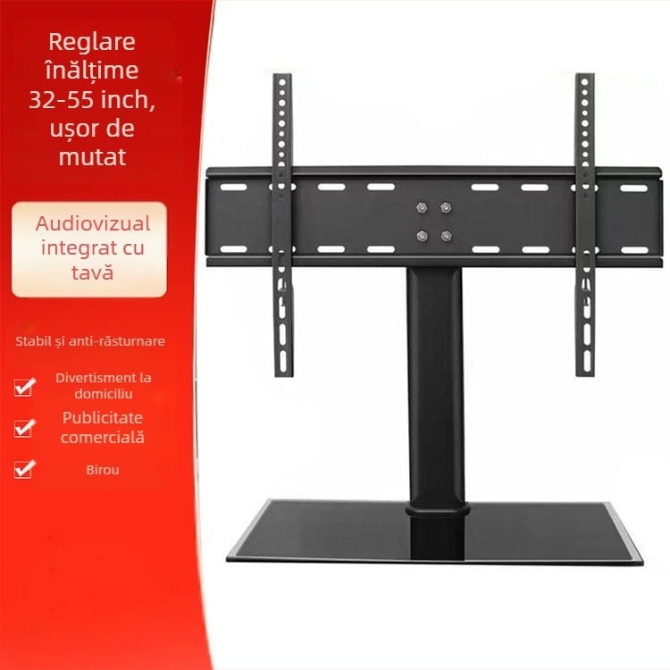 Suport de montare TV pentru televizoare smart, oțel laminat la rece, greutate 10 kg, model 65