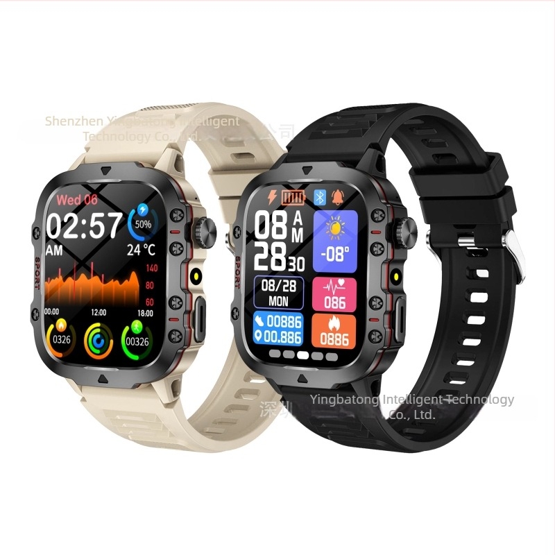 Smartwatch cu apeluri Bluetooth, monitorizare ritm cardiac, tensiune arterială, oxigen din sânge și monitorizare a somnului, cadran pătrat