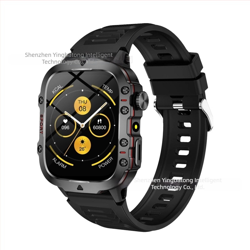 Smartwatch cu apeluri Bluetooth, monitorizare ritm cardiac, tensiune arterială, oxigen din sânge și monitorizare a somnului, cadran pătrat
