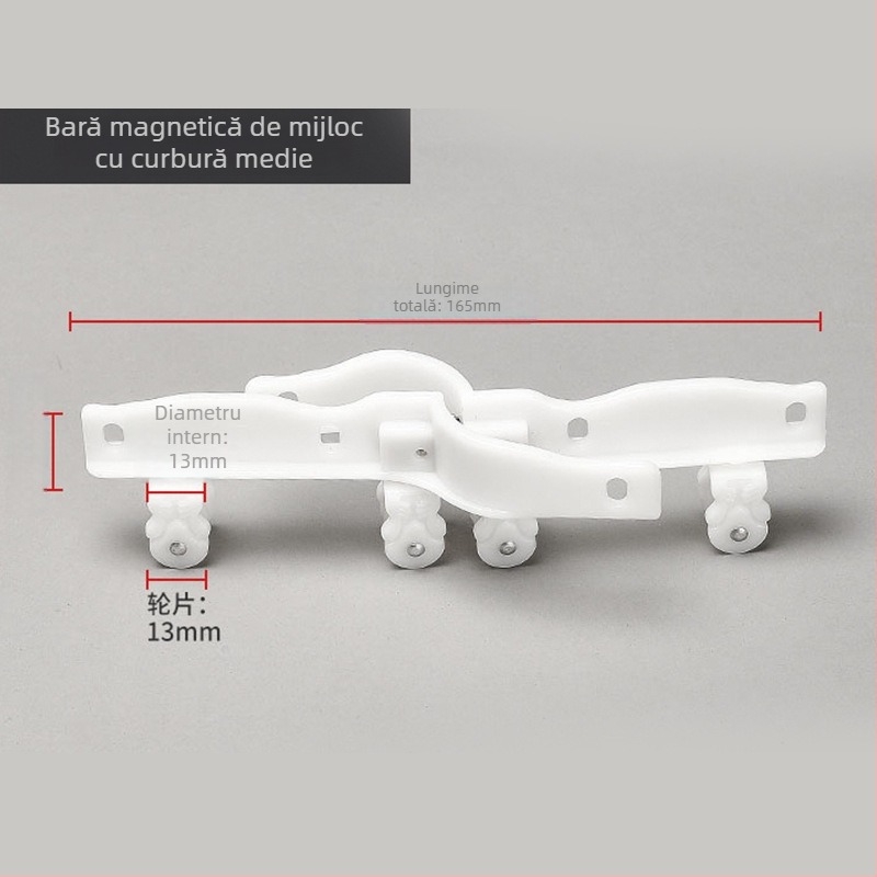 Rola magnetică pentru șinele de perdea, din oțel inoxidabil, pentru șine drepte și curbate, design modern minimalist
