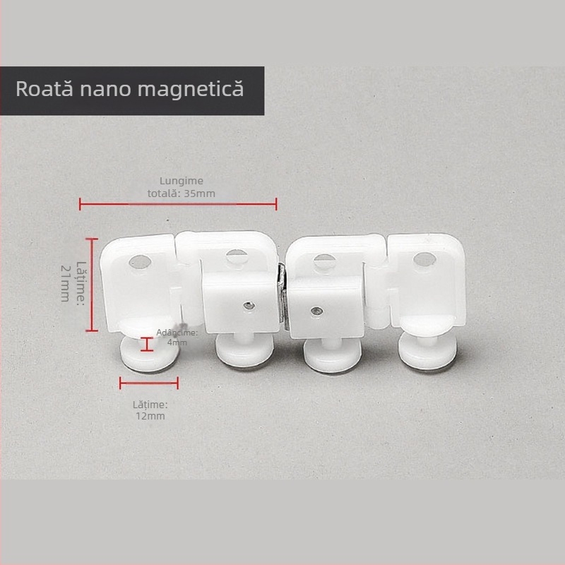 Rola magnetică pentru șinele de perdea, din oțel inoxidabil, pentru șine drepte și curbate, design modern minimalist