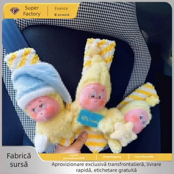 Pernă pentru curea de siguranță auto, moale, decor interior, cu design anti-abrasiv și fixare cu adeziv