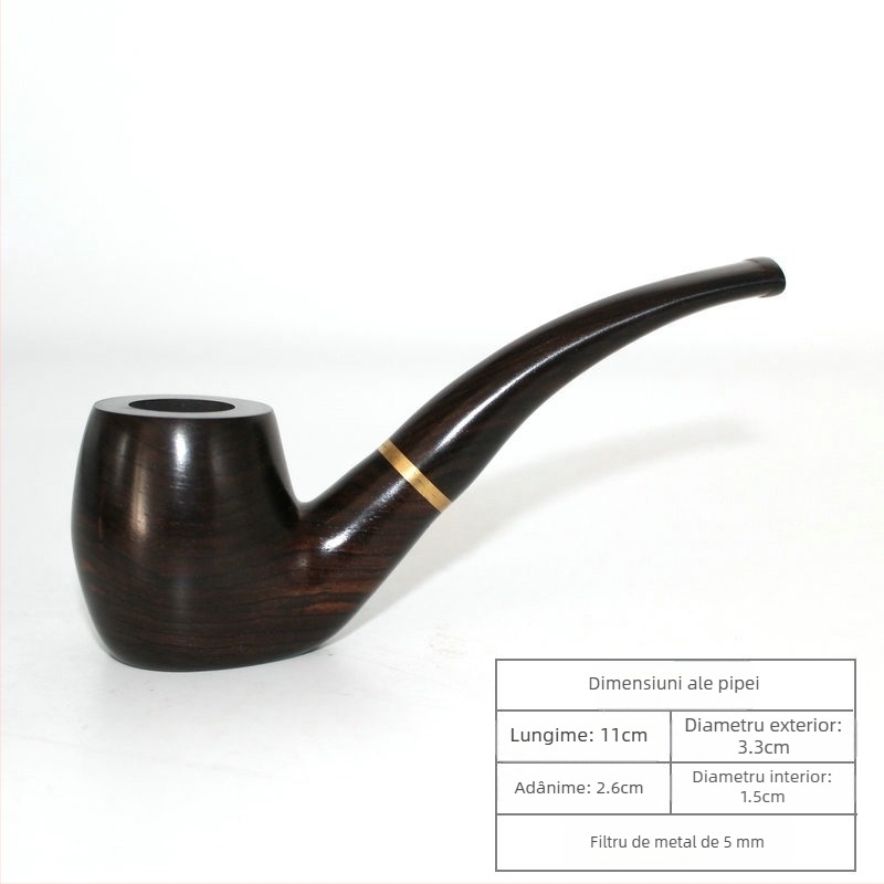 Pipă din lemn - lucrată manual, din lemn masiv, stil clasic cu filtru, personalizabilă
