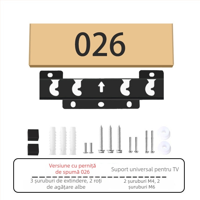 Suport de perete pentru TV LG016 — braț din oțel, control mecanic, compatibil cu televizoare Hisense de 26–43 inch, încărcare peste 15 kg