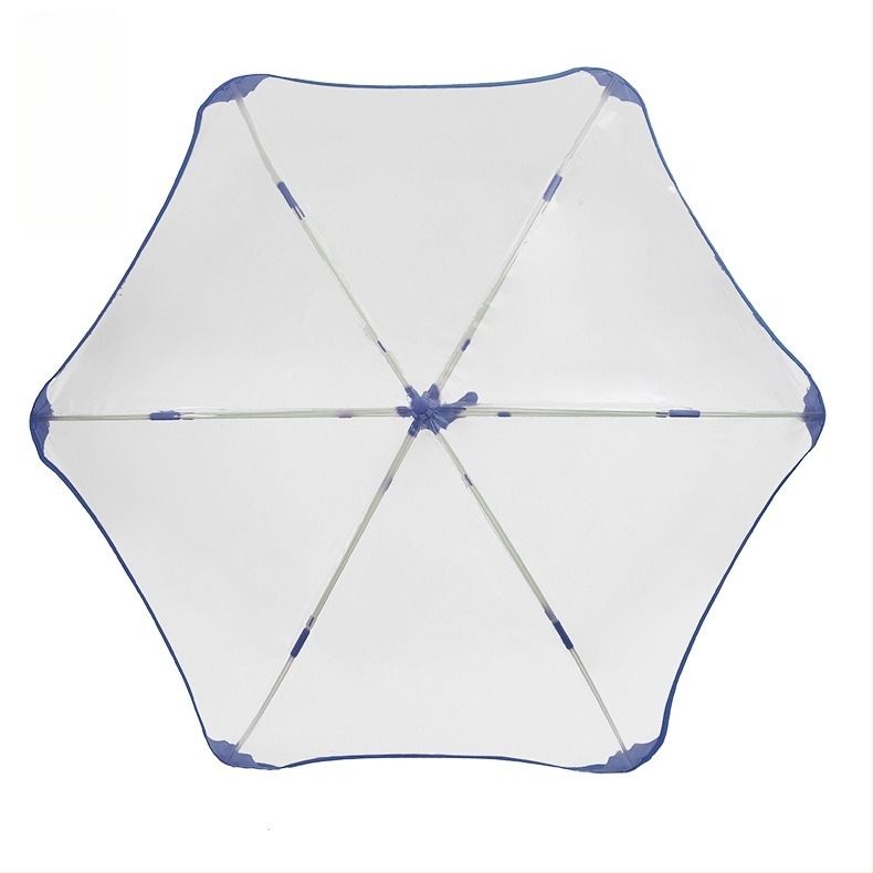 Umbrelă automată pentru copii, cadru din fibre, 6 spițe, țesătură POE transparentă