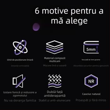 Covoraș de yoga Merach cu ghid de linie corporală, antiderapant pe ambele părți, material cauciuc/TPE, grosime 5–6 mm, greutate 0,65 kg sau 2,7 kg