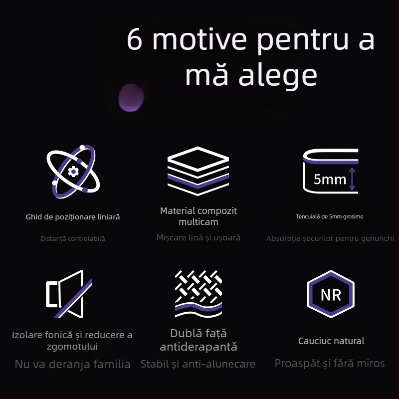 Covoraș de yoga Merach cu ghid de linie corporală, antiderapant pe ambele părți, material cauciuc/TPE, grosime 5–6 mm, greutate 0,65 kg sau 2,7 kg