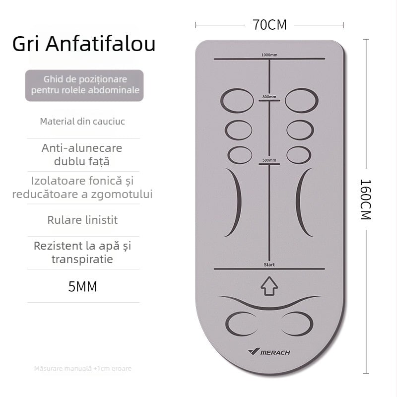 Covoraș de yoga Merach cu ghid de linie corporală, antiderapant pe ambele părți, material cauciuc/TPE, grosime 5–6 mm, greutate 0,65 kg sau 2,7 kg