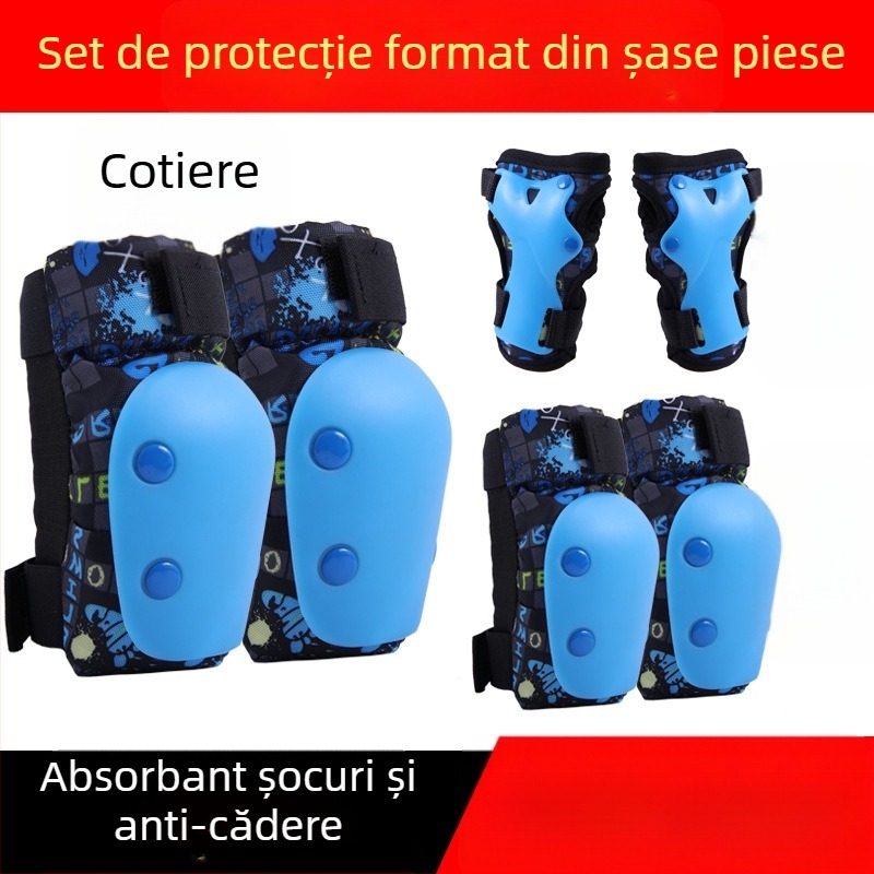 Roselle Set protecție pentru copii pentru role: protecții pentru palme, coate și genunchi din spumă