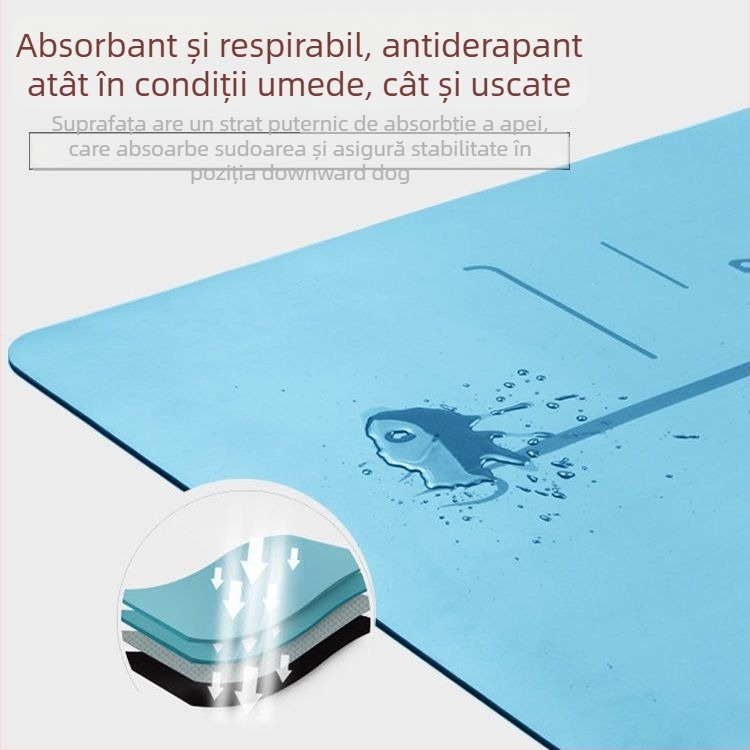 Covor de yoga cu defecte minore, model geometric, grosime 6 mm, suprafață antiderapantă