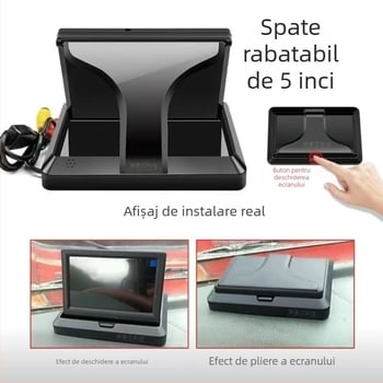 Display pentru oglinda retrovizoare auto (Ecran LED, Rezoluție 800x480, Compatibil cu bord universal, Model universal)