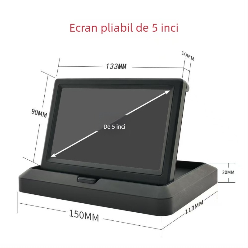 Display pentru oglinda retrovizoare auto (Ecran LED, Rezoluție 800x480, Compatibil cu bord universal, Model universal)