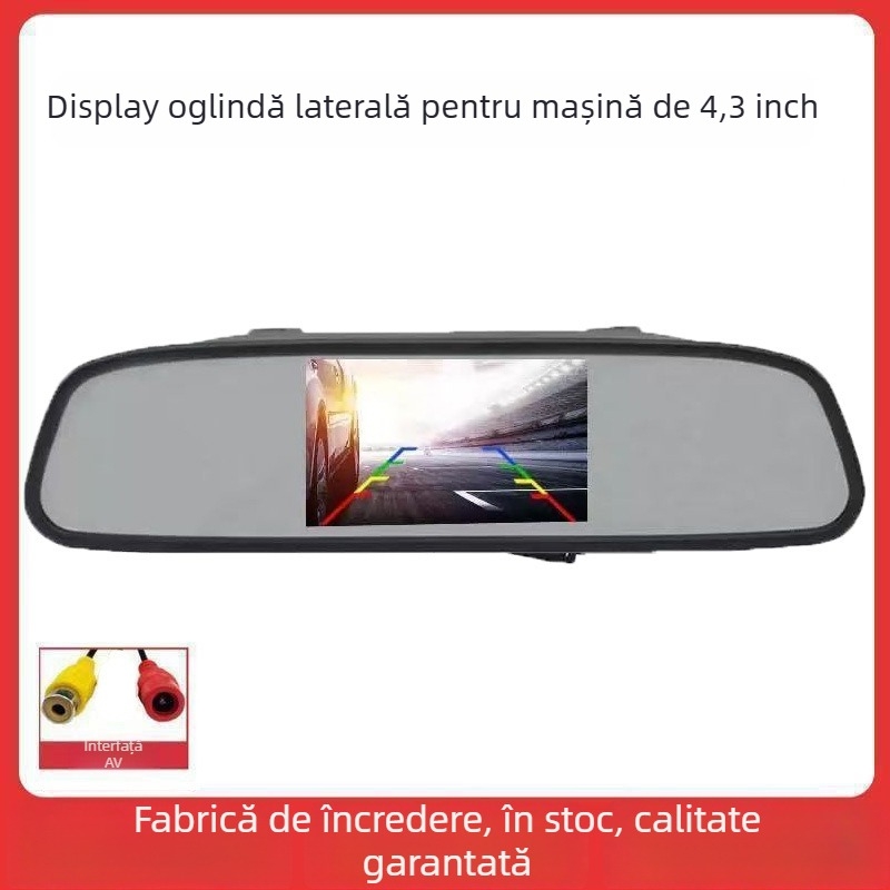 Display pentru oglinda retrovizoare auto (Ecran LED, Rezoluție 800x480, Compatibil cu bord universal, Model universal)
