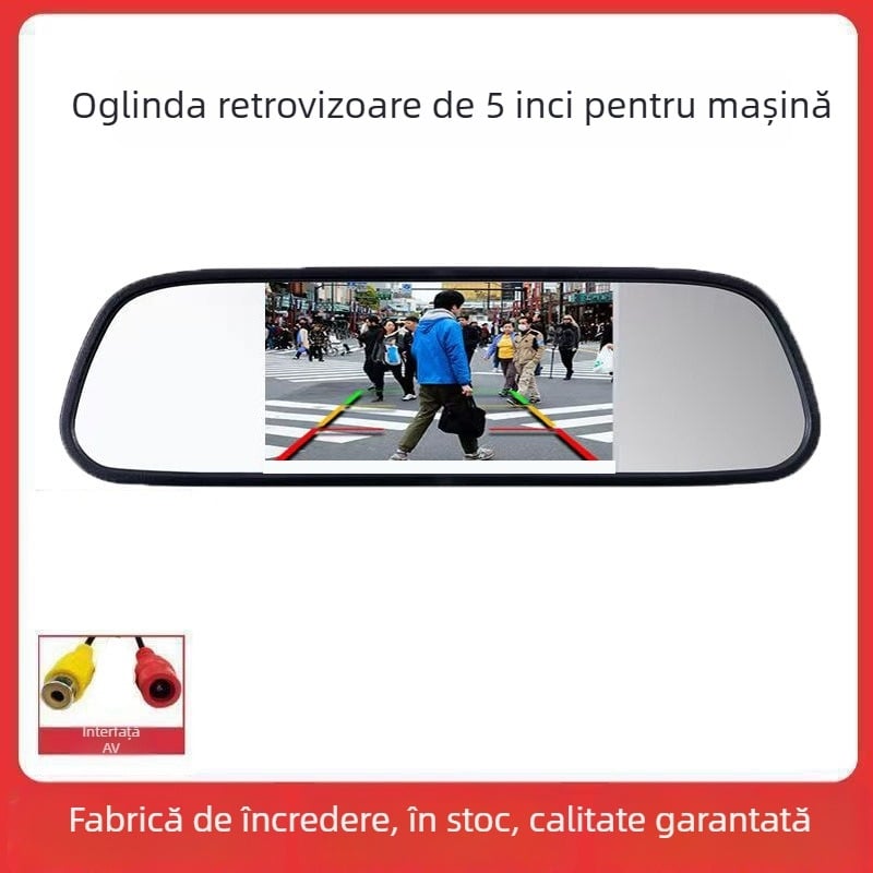 Display pentru oglinda retrovizoare auto (Ecran LED, Rezoluție 800x480, Compatibil cu bord universal, Model universal)