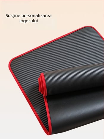Saltea de yoga cu margini îmbrăcate, antiderapantă, rezistentă la uzură; Greutate aproximativ 800 g, Grosime 1, Model cu dungi