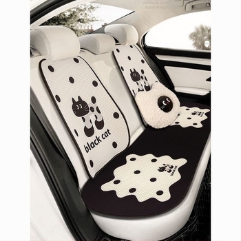 Perna pentru scaunul auto, poliester, respirabilă, răcire de vară, dintr-o singură bucată, design drăguț de desene animate, potrivită pentru toate anotimpurile