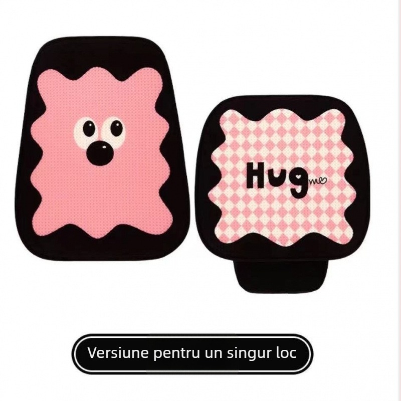 Perna pentru scaunul auto, poliester, respirabilă, răcire de vară, dintr-o singură bucată, design drăguț de desene animate, potrivită pentru toate anotimpurile