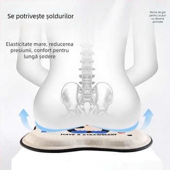 Perne de șezut cu gel pentru mașină și birou | Stil: platou de gheață, minimalist; Umplere: fibră poliesterică; Funcții: ventilație, decorare; Sezon: potrivit pentru toate sezoanele