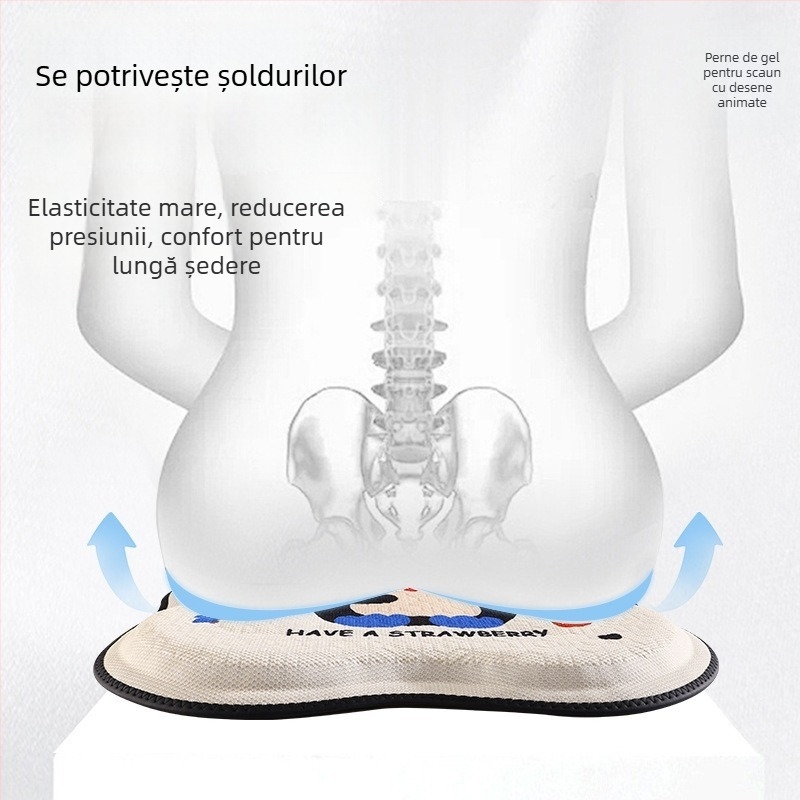 Perne de șezut cu gel pentru mașină și birou | Stil: platou de gheață, minimalist; Umplere: fibră poliesterică; Funcții: ventilație, decorare; Sezon: potrivit pentru toate sezoanele