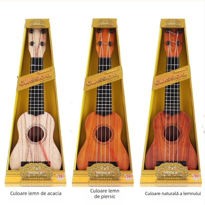 Ukulele pentru copii din plastic, pentru 4–6 ani; dezvoltă simțurile și coordonarea mână-ochi; 3C certificat 2019152202026856