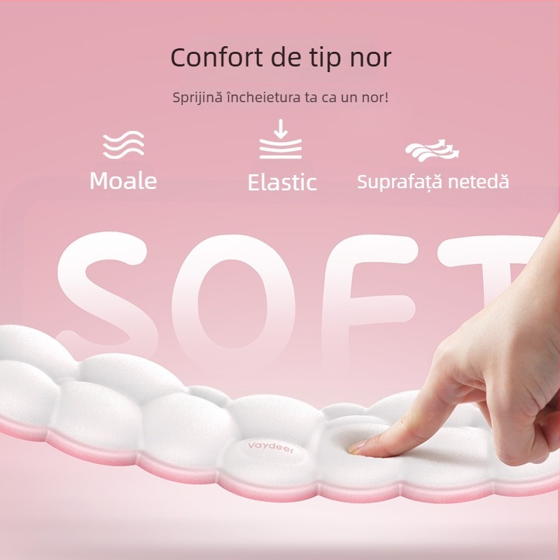 Suport pentru încheietura mâinii de mouse – spumă cu memorie, față dublă, anti-alunecare, set de trei piese cu suport pentru pahar