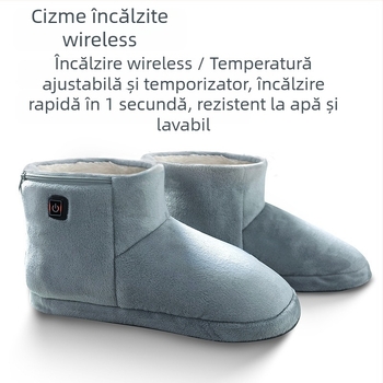 Yi Nuan'er papuci încălziți USB, papuci de casă universali, reîncărcabili, cu partea superioară ultra-moale și talpă din poliester