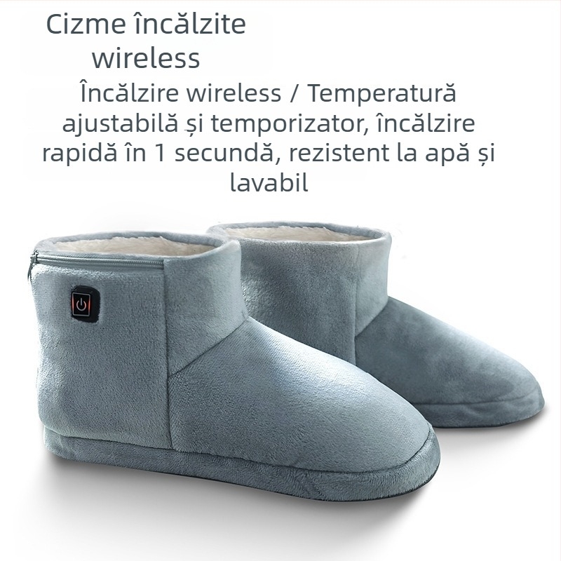 Yi Nuan'er papuci încălziți USB, papuci de casă universali, reîncărcabili, cu partea superioară ultra-moale și talpă din poliester