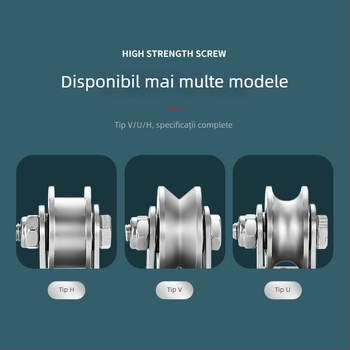 Roata ghidare pentru uși glisante, din oțel inoxidabil 304, configurații în V, U și I