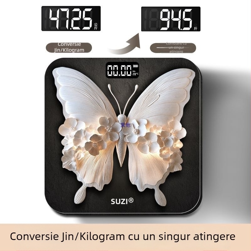 Cântar electronic Zhongda pentru măsurarea greutății corporale, design minimalist, pentru adulți