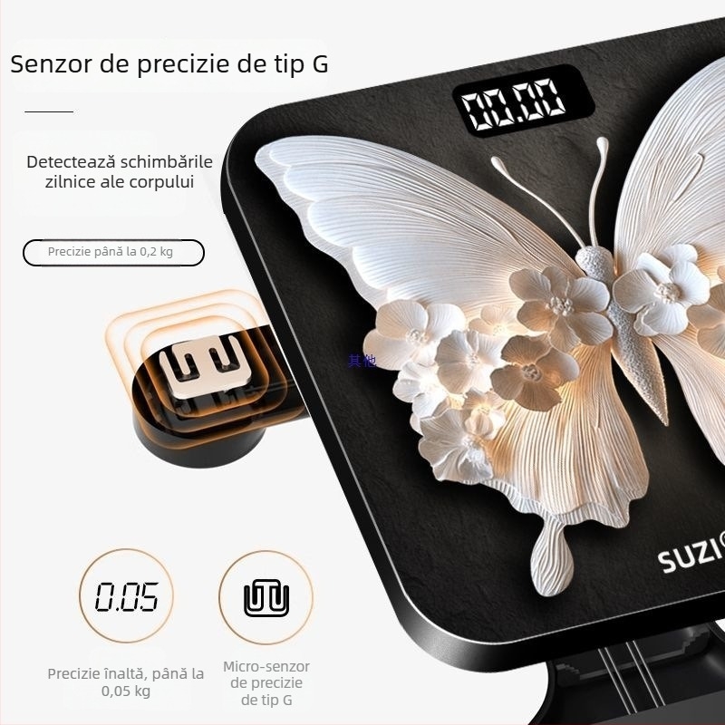 Cântar electronic Zhongda pentru măsurarea greutății corporale, design minimalist, pentru adulți