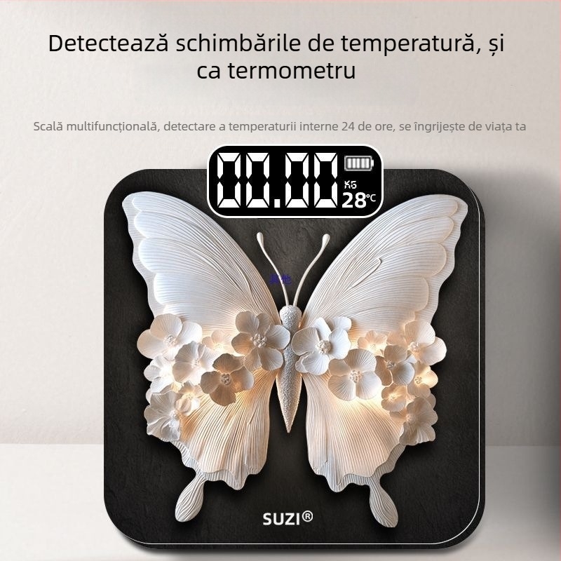 Cântar electronic Zhongda pentru măsurarea greutății corporale, design minimalist, pentru adulți