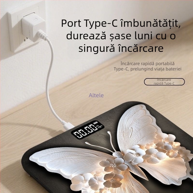 Cântar electronic Zhongda pentru măsurarea greutății corporale, design minimalist, pentru adulți