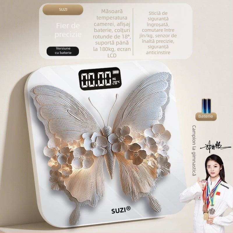 Cântar electronic Zhongda pentru măsurarea greutății corporale, design minimalist, pentru adulți